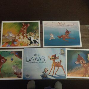 Disney  Bambi lithograph 2014 At prints 14x10 set of 4